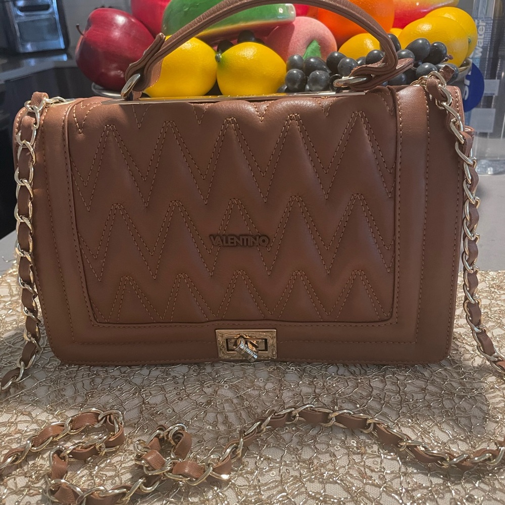 Valentino Caramel leather quilted bag